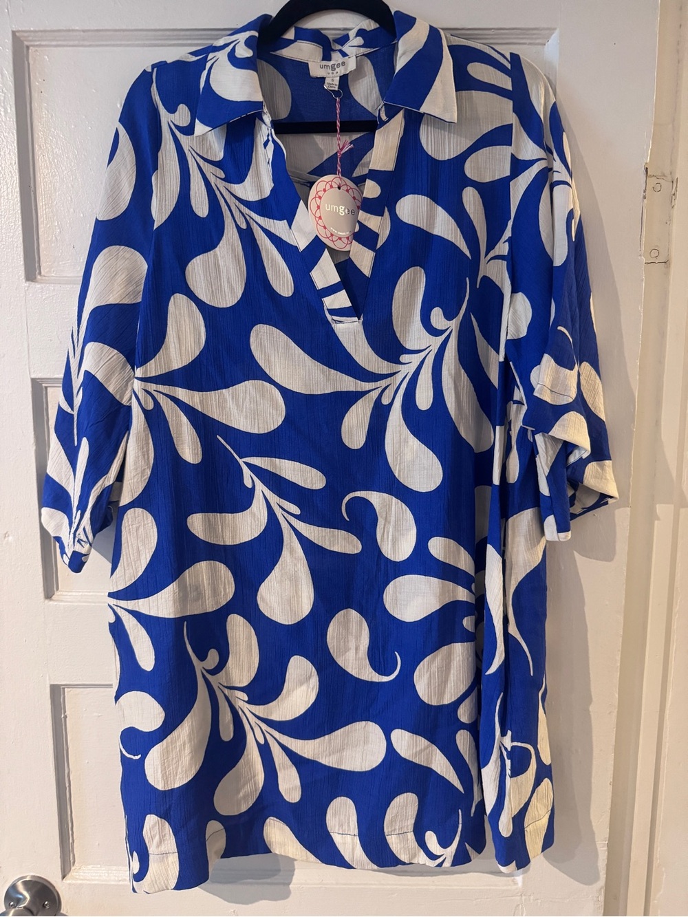 Umgee Blue and White Mini Dress